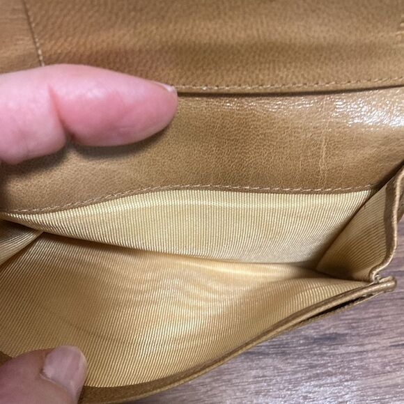 Prada Leather Fold Over Card/Coin Purse in Light Brown. - Picture 5 of 8